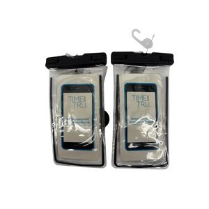 Time and Tru Water Resistant Accessory Pouch Set of 2 Black Lanyard TT221143 NEW
